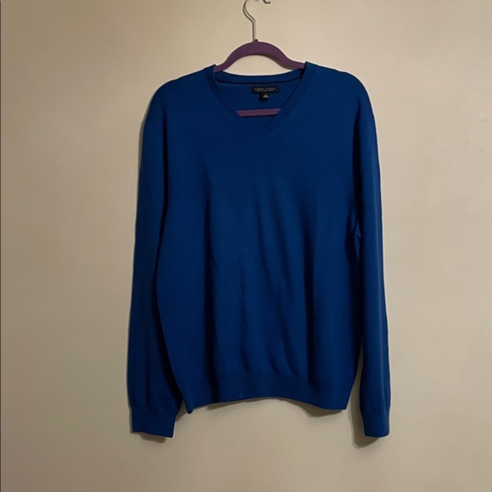 Banana Republic Wool Men's V-Neck Sweater in Rich Blue